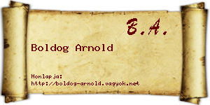 Boldog Arnold névjegykártya