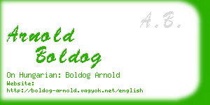 arnold boldog business card